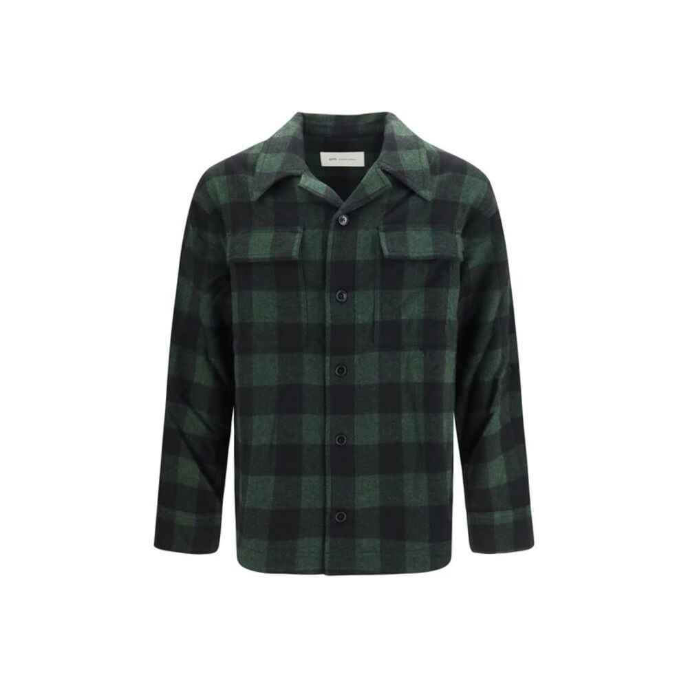 Ami Paris Men Checked Virgin Wool Shirt